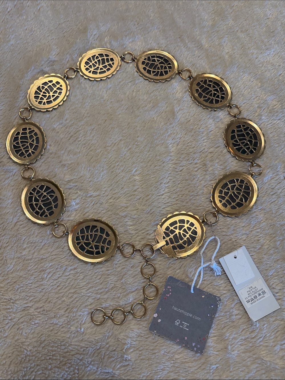 HAUTE HIPPIE Faux Fur Chain Belt - Picture 4 of 7